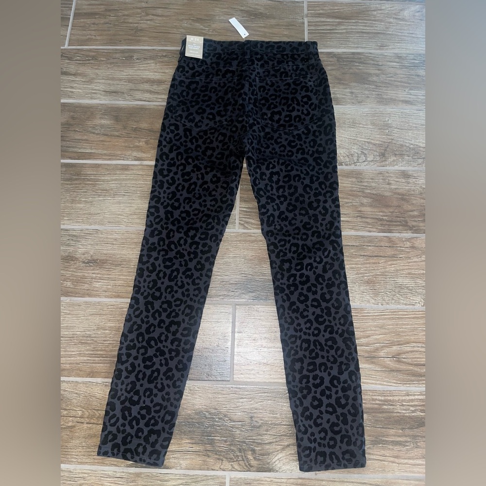 NWT Madewell 9" Mid-Rise Skinny Jeans: Flocked Leopard Edition - Picture 3 of 4